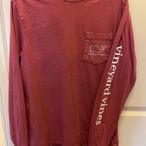Vineyard Vines Men's Maroon Long Sleeve Shirt